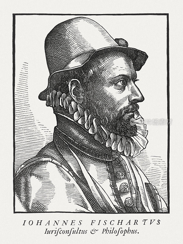 约翰・浸信会・费施特(1546/47-1591)，德国作家，木刻，1882年出版